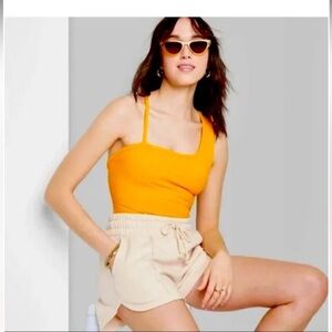 Wild Fable Open Back Bodysuit Mango Orange